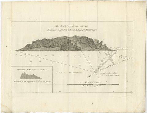 Old Print of the North-West Coast of Masafuero or Alejandro Selkirk Island, 1774, view 2