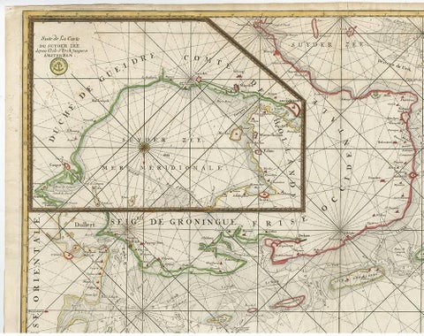 Large Sea Chart of the Zuyder Zee & The Northsea with the Wadden Islands, 1773, view 2