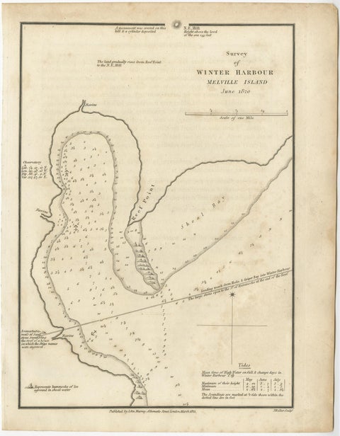 Map of Winter Harbour on Melville Island, Australia by Parry's Expedition, 1821, view 2