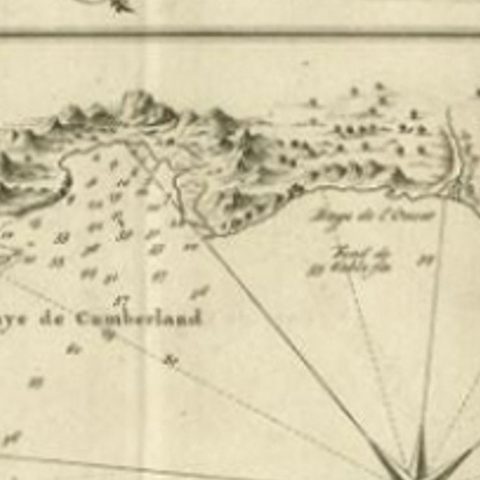 Antique Map of the Coast of Juan Fernandez by Van Schley, 1757, close-up 2