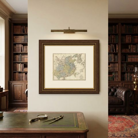 Original Old China Map, From Korea and the Sea of Japan to Teypin Island, 1803, shown framed on a wall