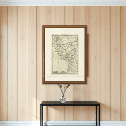 Map of the Western Coast of South America from Ecuador into Chili, ca.1780, shown framed on a wall