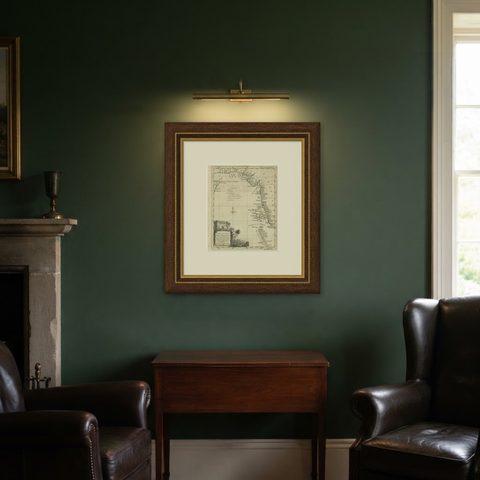 Antique Map of the Coast of Southwest Asia by Kitchin, c.1770, shown framed in a room