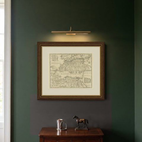 Mediterranean & Barbary Coast, Elegant 18th Century Map by Bowen, c.1747, shown framed on a wall