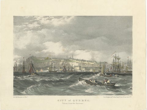 City of Quebec from the Harbour: A Vibrant 19th-Century Maritime Lithograph, view 2