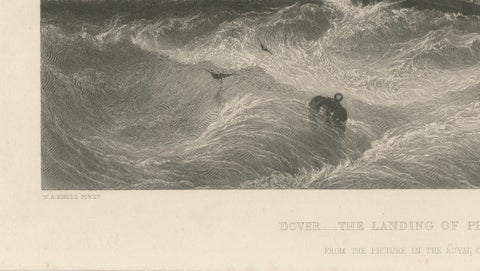 Prince Albert Landing at Dover, Royal Maritime Engraving, c.1840, close-up 5