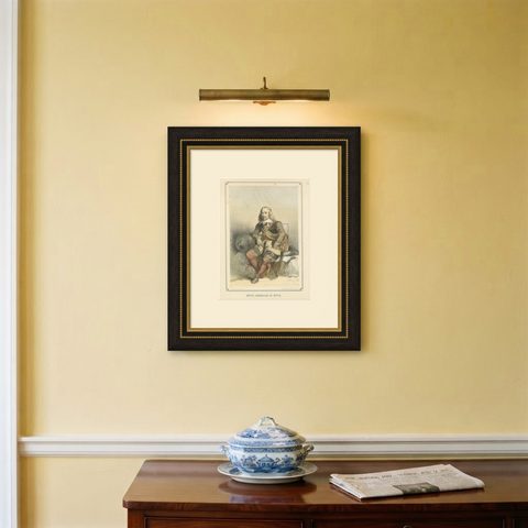 Witte Corneliszoon de With Aboard Ship, 19th-Century Hand-Colored Lithograph, shown framed on a wall