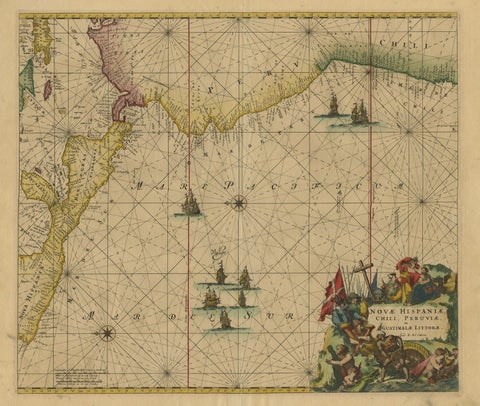 Sea Chart of Central America and the Northwest Coast of South America, ca.1745, close-up 1