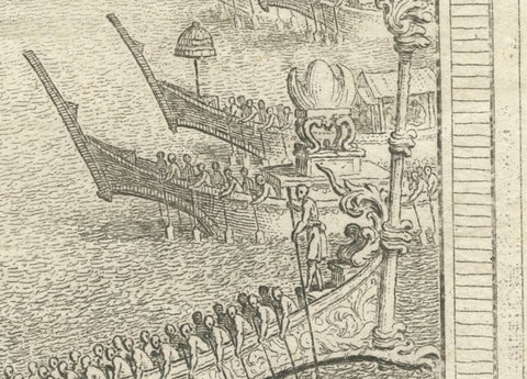 Antique Copperplate Print of Ayutthaya, 'View of Siam and Various Boats', 1751, close-up 4