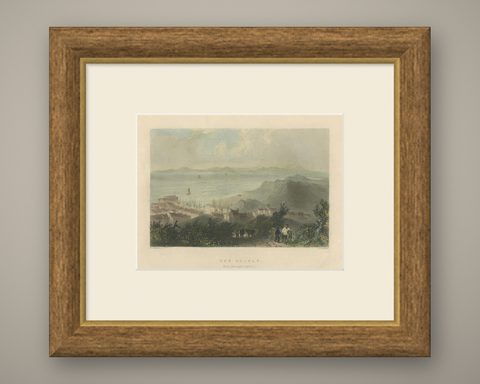 Tranquil View of The Solway from Harrington Harbour in England, 1841, shown framed
