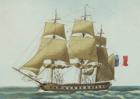 Maritime Salute: The Elegance of 18th-Century Naval Grace, circa 1920, close-up 3