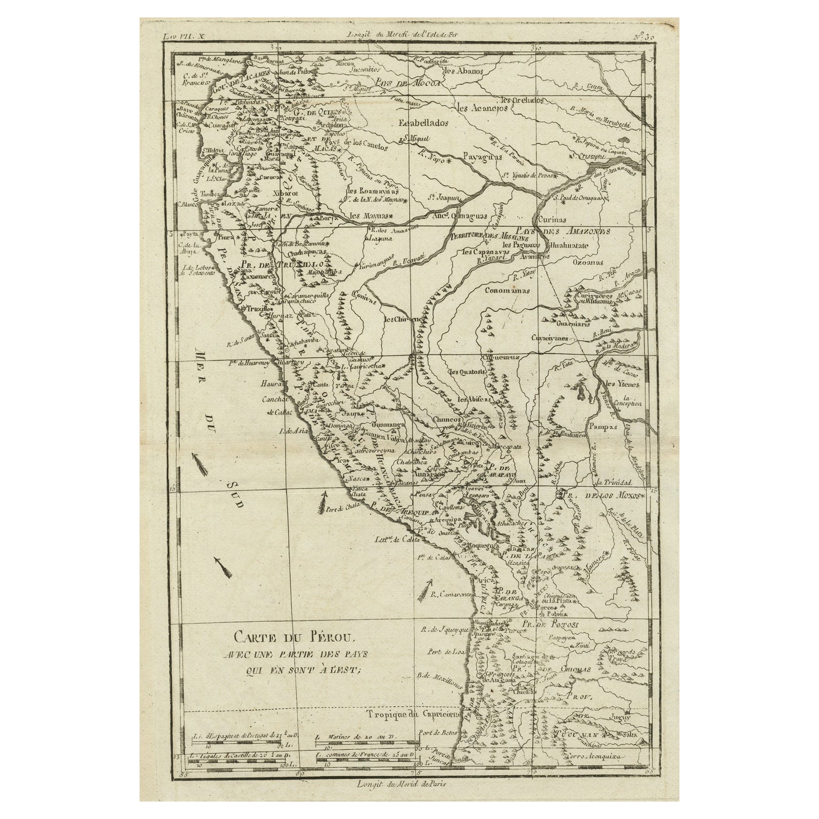 Map of the Western Coast of South America from Ecuador into Chili, ca.1780