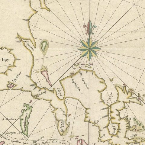 Large German Chart of the Philippines with Hand-Colored Borders, 1763, close-up 4