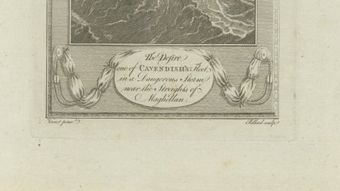 Cavendish’s Ship Desire in Storm near the Strait of Magellan, 18th Century, close-up 5