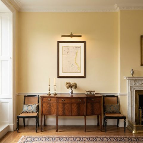 Large Antique Map of the west coast of Celebes, Sulawesi, Indonesia, shown framed in a room
