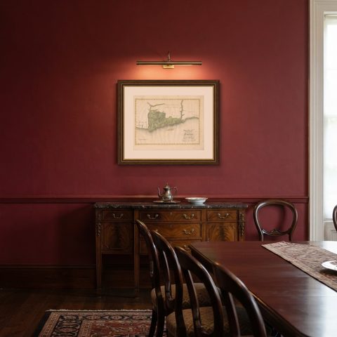 Antique Map of the Dutch Gold Coast in Africa by Van den Bosch '1818', shown framed in a room