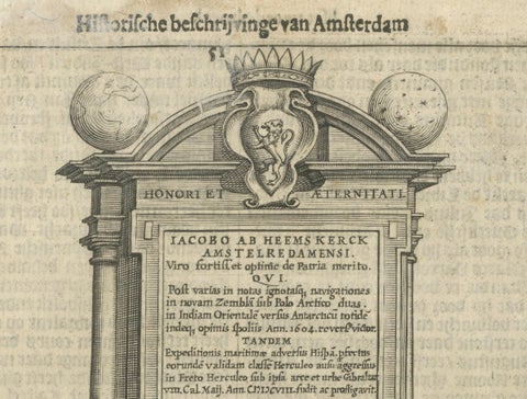 Memorial to Jacob van Heemskerck, Dutch Naval Hero at Gibraltar, Engraving, 1611, close-up 3