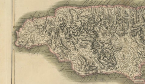 Jamaica Map by John Thomson, Kingston & Port Royal Harbors, c.1817, close-up 5