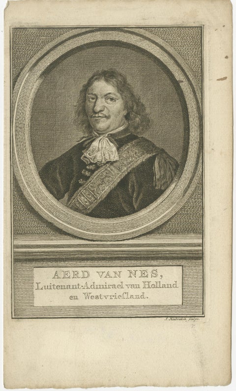 Dutch Naval Leaders, Florisz, Sweers, and Van Nes, c.1750 Copper Engravings, view 4