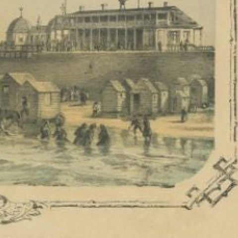 Antique Print of the Lighthouse and Surroundings of Oostende by Buffa, c.1852, close-up 1