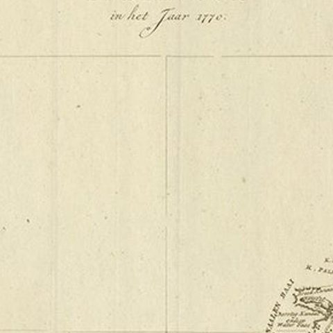 Old Map of Cook's Discovery and Charting of the East Coast of Australia, 1803, close-up 2