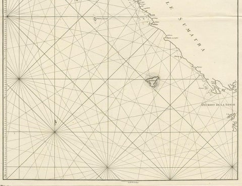 Antique Coastal Map of Sumatra by De La Haye, circa 1780, view 4