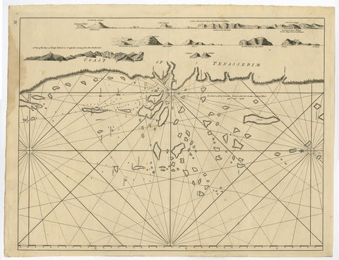 Old Sea Chart of the Tenasserim area, Myanmar 'Burma' in South East Asia, c.1790, view 2