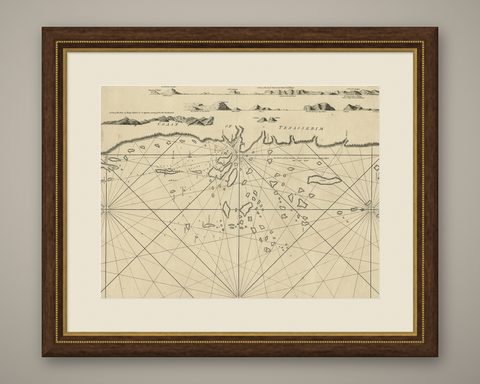 Old Sea Chart of the Tenasserim area, Myanmar 'Burma' in South East Asia, c.1790, shown framed