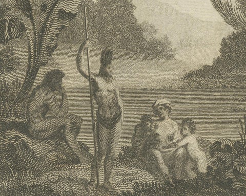 Serene Daily Life in New Caledonia: A Captured Moment from Cook's Voyages, 1784, close-up 2