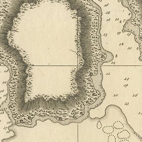 Antique Map of the Harbour of Taloo by J. Cook, 1803, close-up 2