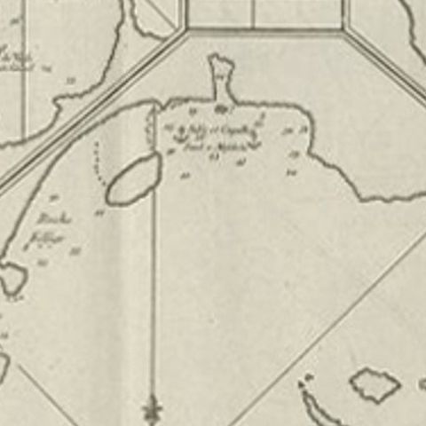 Antique Chart of CAP Providence and Other Charts by Hawkesworth, 1774, close-up 2