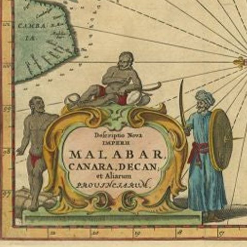 Antique Map of the Malabar Coast by Baldaeus, 1744, close-up 1