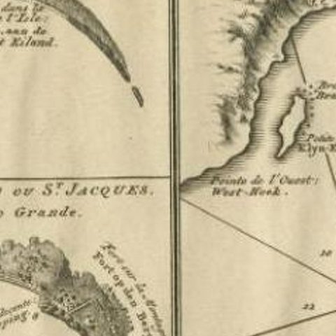 Antique Map of St. Jago, St Mayo and Praya Harbour, Mauritania, Africa, c.1750, close-up 2