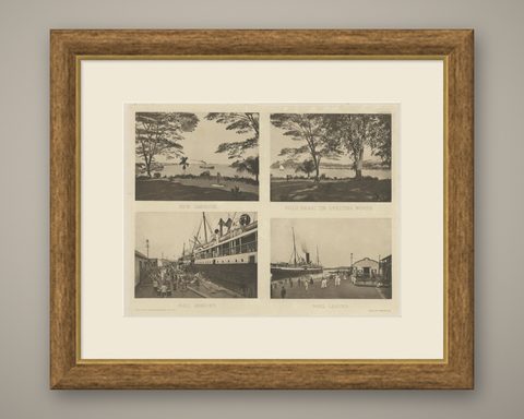 Rare Harbour Views of Colonial Singapore, 1907, shown framed
