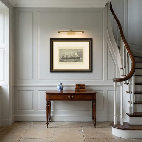 Antique Print of the New Steamship 'Orient', 1879, shown framed in a room