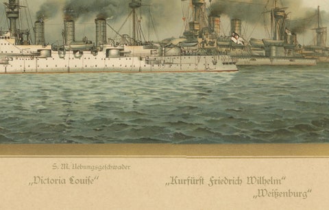 German Navy Training Squadron: with SMS Victoria Louise and More, 1903, close-up 4