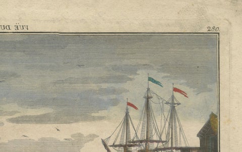 Lisbon Harbour View, Optical Print of Port and Tagus River c.1780, close-up 3