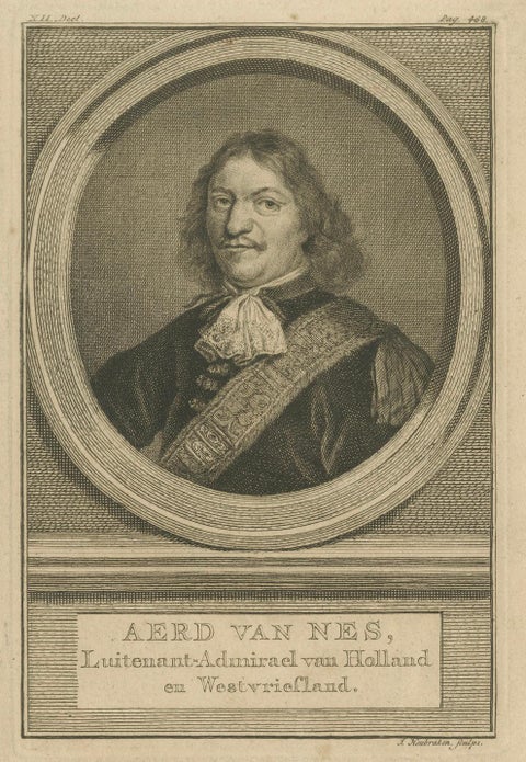 Set of Three Dutch Naval Portraits, Kortenaer, Kallenberg, and Van Nes, c.1700s, close-up 1