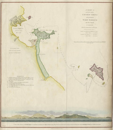 Map of the Vietnamese Coast, Centered on Turon Harbor 'Da Nang Area', 1796, close-up 1