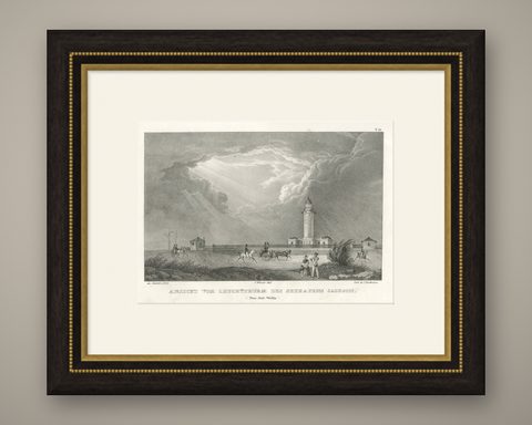 Lighthouse of Port Jackson, New South Wales, Australia, Published in 1836, shown framed