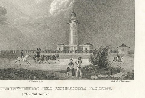 Lighthouse of Port Jackson, New South Wales, Australia, Published in 1836, close-up 2