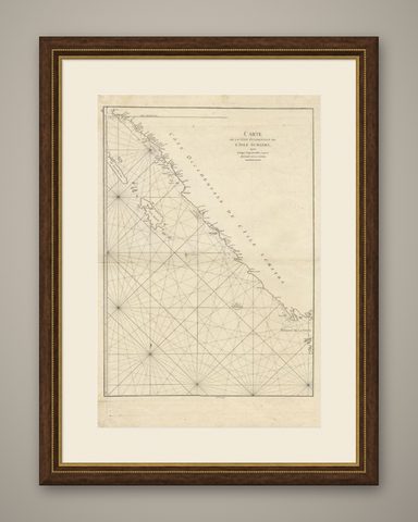Antique Map of the South-Western Coast of Sumatra by De la Haye, c.1780, shown framed