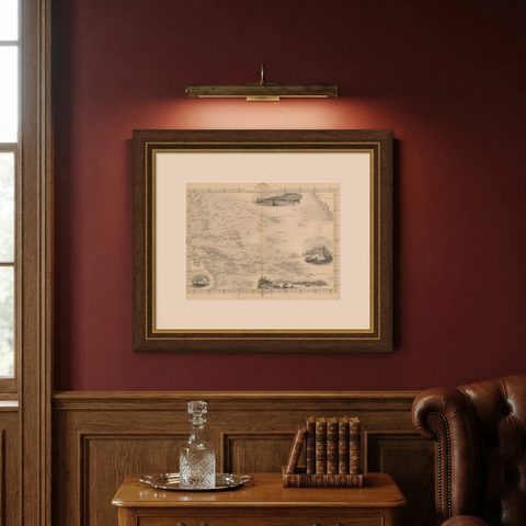 Map of Polynesia Highlighting Cultural Landscapes and Maritime Activities, 1851, shown framed on a wall