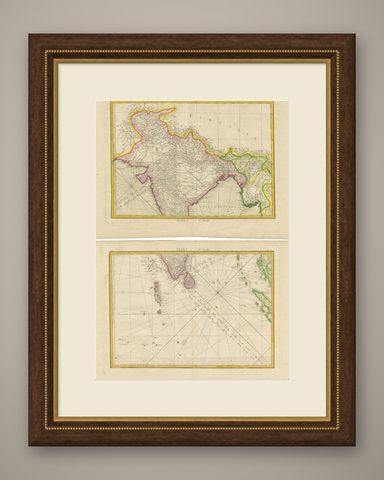 Charting the Course of Empire: Bonne's 1770 Masterpiece Maps of the Indian Ocean, shown framed
