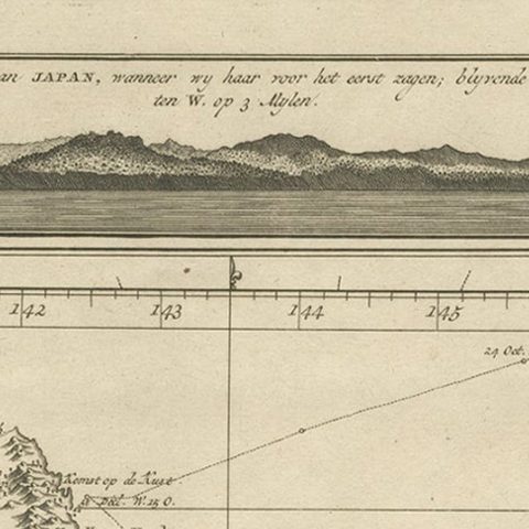 Map of the East Coast of Hanshu or Honshu & a View of the Japanese Coast, 1803, close-up 2