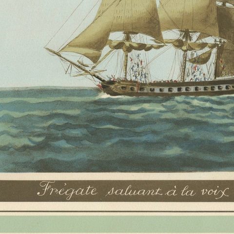 Maritime Salute: The Elegance of 18th-Century Naval Grace, circa 1920, close-up 4