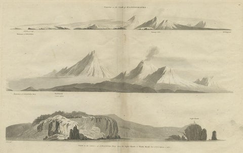 Antique Print with Coastal Views of Kamchatka in The Russian Far East, c.1784, close-up 2