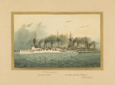German Navy Training Squadron: with SMS Victoria Louise and More, 1903, close-up 3