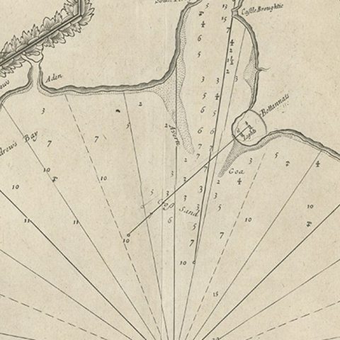 Antique Chart of Dundee, Aberdeen and Montrose in Scotland, C.1774, close-up 2