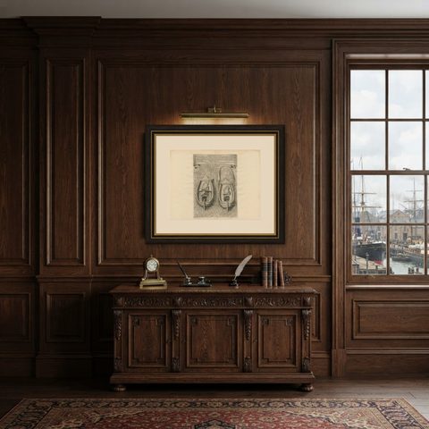 Ingenious Destruction: Fire Ship Design of the Eighty Years' War, 1632, shown framed in a room